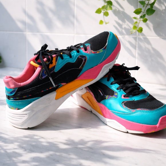 Puma Shoes - Puma TRC Black and Teal Womens Sneakers